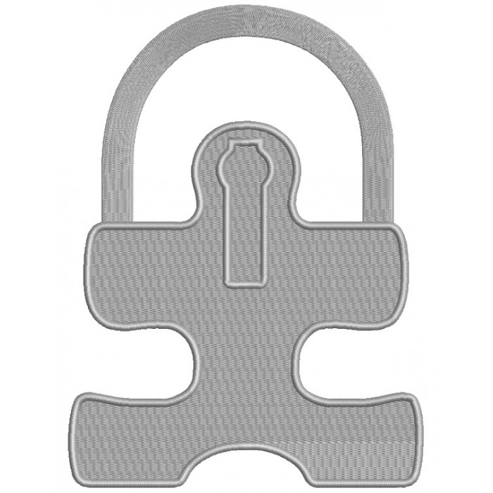 Silver Padlock Filled Machine Embroidery Design Digitized Pattern